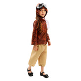 Brown Pilot Cosplay Costume Outfits For Kids Girls Halloween 2024 Carnival Suit